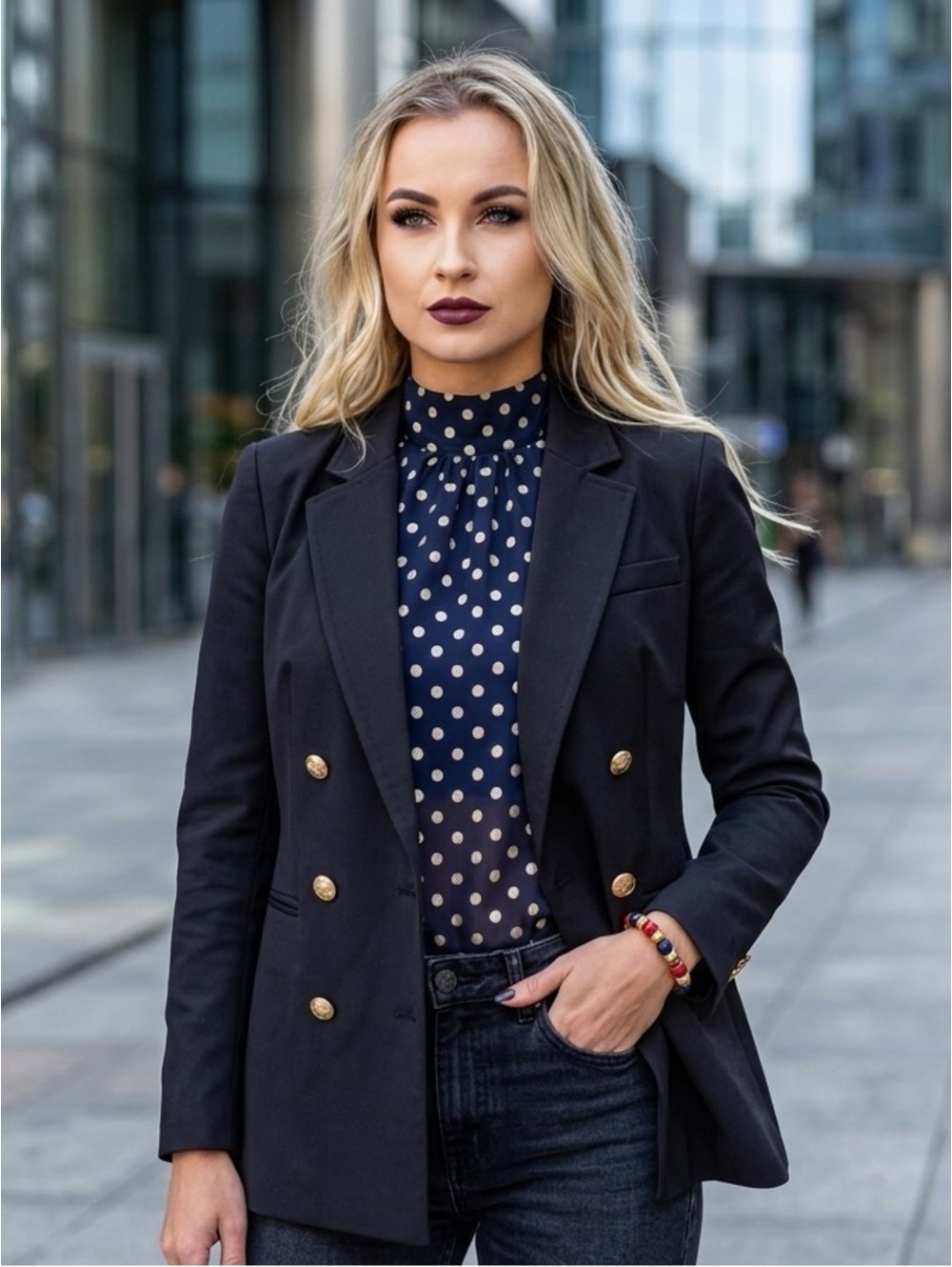 XS Bishop + Young Women's Polka Dot Blouse